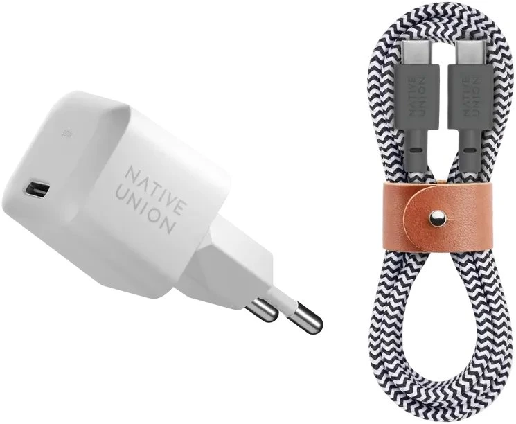 Įkroviklis Native Union Native Union 30W USB-C Fast GaN Charger Baltas + USB-C Cable Zeb.