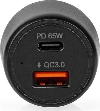 Įkroviklis Nedis Car Charger, Auto, Cigar lighter, 20 V, Juodas