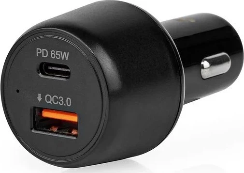 Įkroviklis Nedis Car Charger, Auto, Cigar lighter, 20 V, Juodas