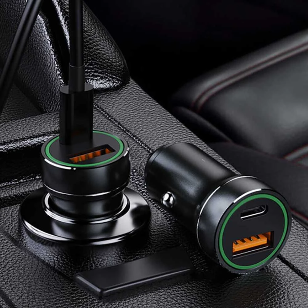 Jellico F4 automobilinis įkroviklis su USB-C ir USB jungtimis