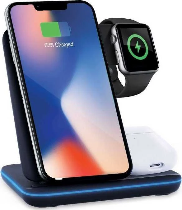 Newell induOne N-GY-Z5A indukcinis įkroviklis 3 mobiliesiems įrenginiams (Juodas)