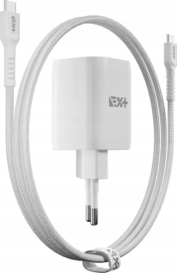 Įkroviklis NEXT ONE Fast GaN jungiama į tinklą 2x USB-C 35W Baltas (NEX-PO-C4-3)