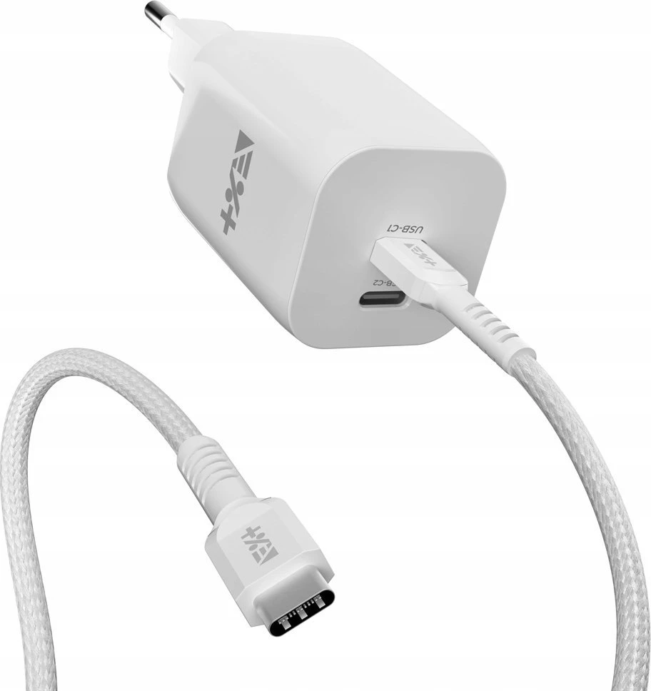 Įkroviklis NEXT ONE Fast GaN jungiama į tinklą 2x USB-C 35W Baltas (NEX-PO-C4-3)