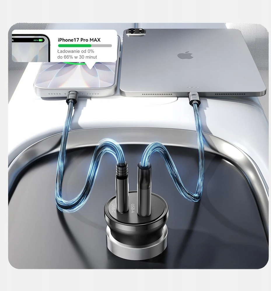 Orico automobilio įkroviklis PD 65W, USB-C, USB-A