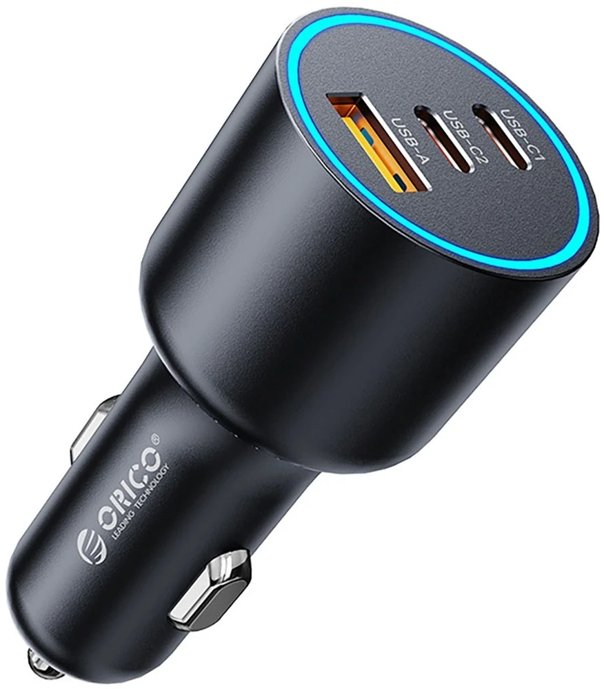 Orico HyperDrive 165W USB-A + 2x USB-C automobilinis įkroviklis - Juodas