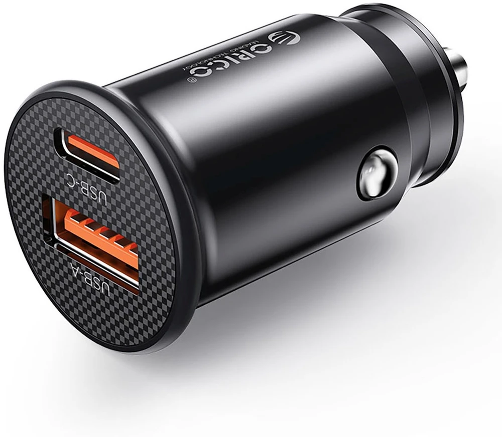 Orico PowerMini 30W USB-C + USB-A automobilinis įkroviklis - Juodas