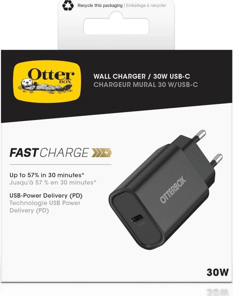 OTTERBOX STANDARTINIS EU SIENINIS Įkroviklis 30W - 1X USB-C 30W USB-PD Juodas