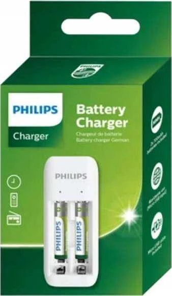 Įkroviklis Philips Baterijų įkroviklis + 2xAA 700mAh, USB laidas