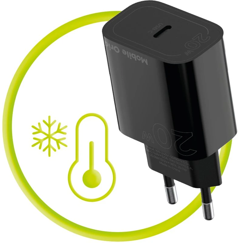 Mobile Origin PD20W laidinis įkroviklisMO11, juodos spalvos, 1 USB-C