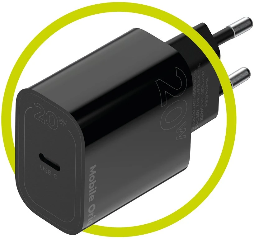 Mobile Origin PD20W laidinis įkroviklisMO11, juodos spalvos, 1 USB-C