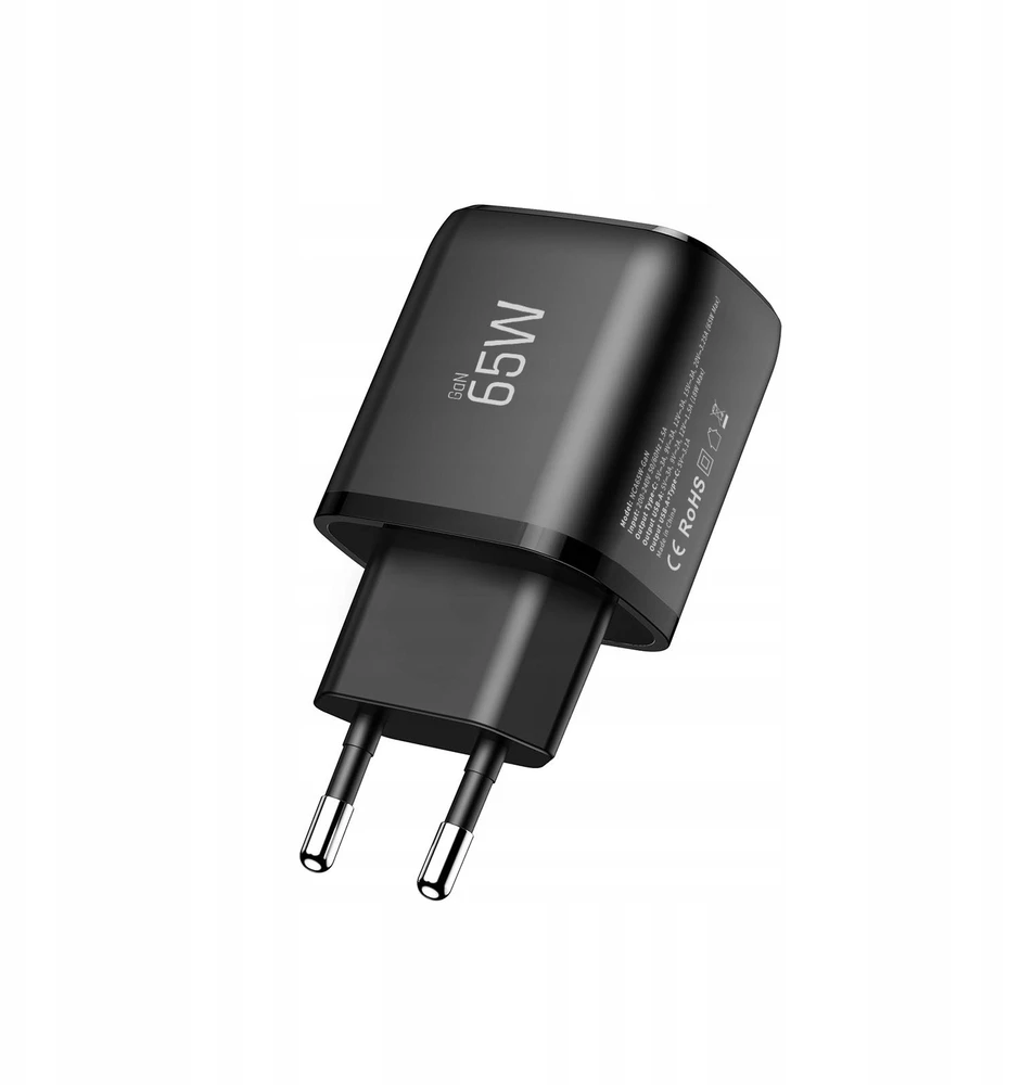 TECH-PROTECT NCA65W-GAN 2 PRIEVADŲ TINKLO ĮKROVIKLIS PD 65W / QC3.0 Juodas