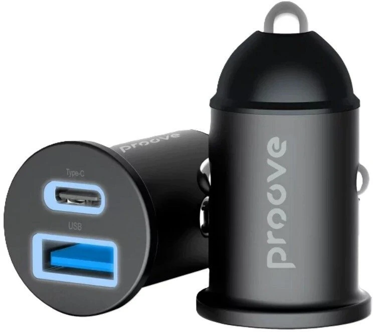 PROOVE Automobilinis įkroviklis Tiny Power 30W (Type-C + USB) (Proove)