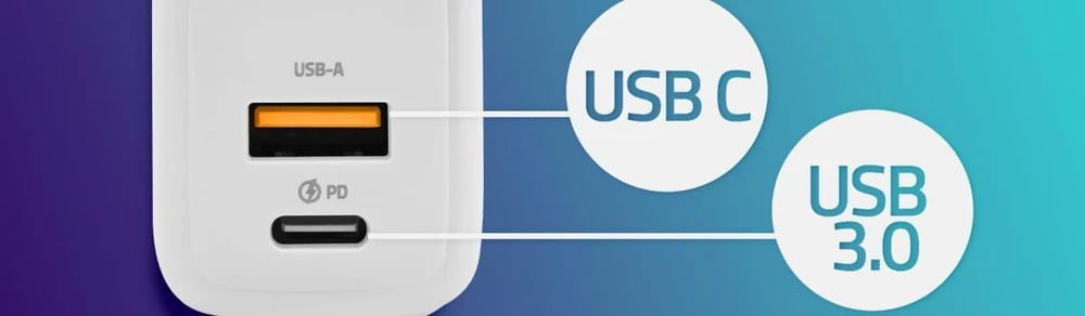 Adapteris Įkroviklis maitinimo 45W gan 5-20V 1.5-3A 1 x usb-c pd usb qc 3.0 baltas Qoltec