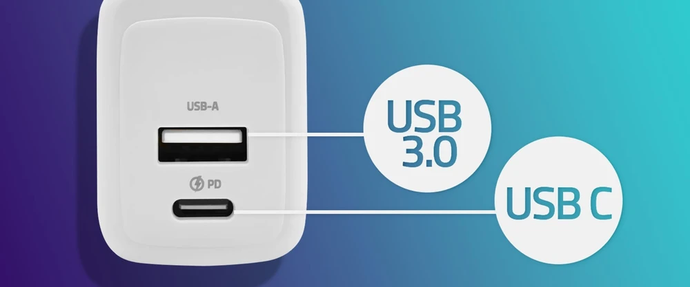 Adapteris Įkroviklis maitinimo 45W gan 5-20V 1.5-3A 1 x usb-c pd usb qc 3.0 baltas Qoltec