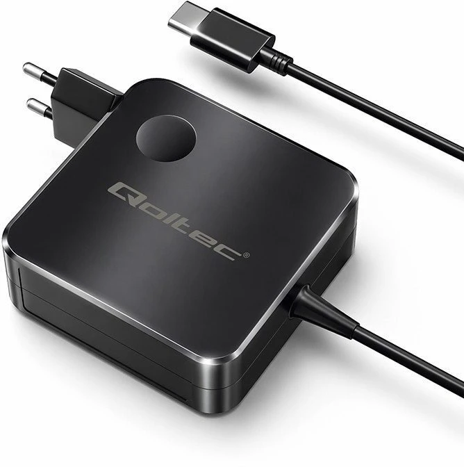 Qoltec 65W GaN Super Fast | USB-C PD PPS | 5-21V | 3-3.25A | Nešiojamas kompiuteris | MacBook | Išmanusis telefonas