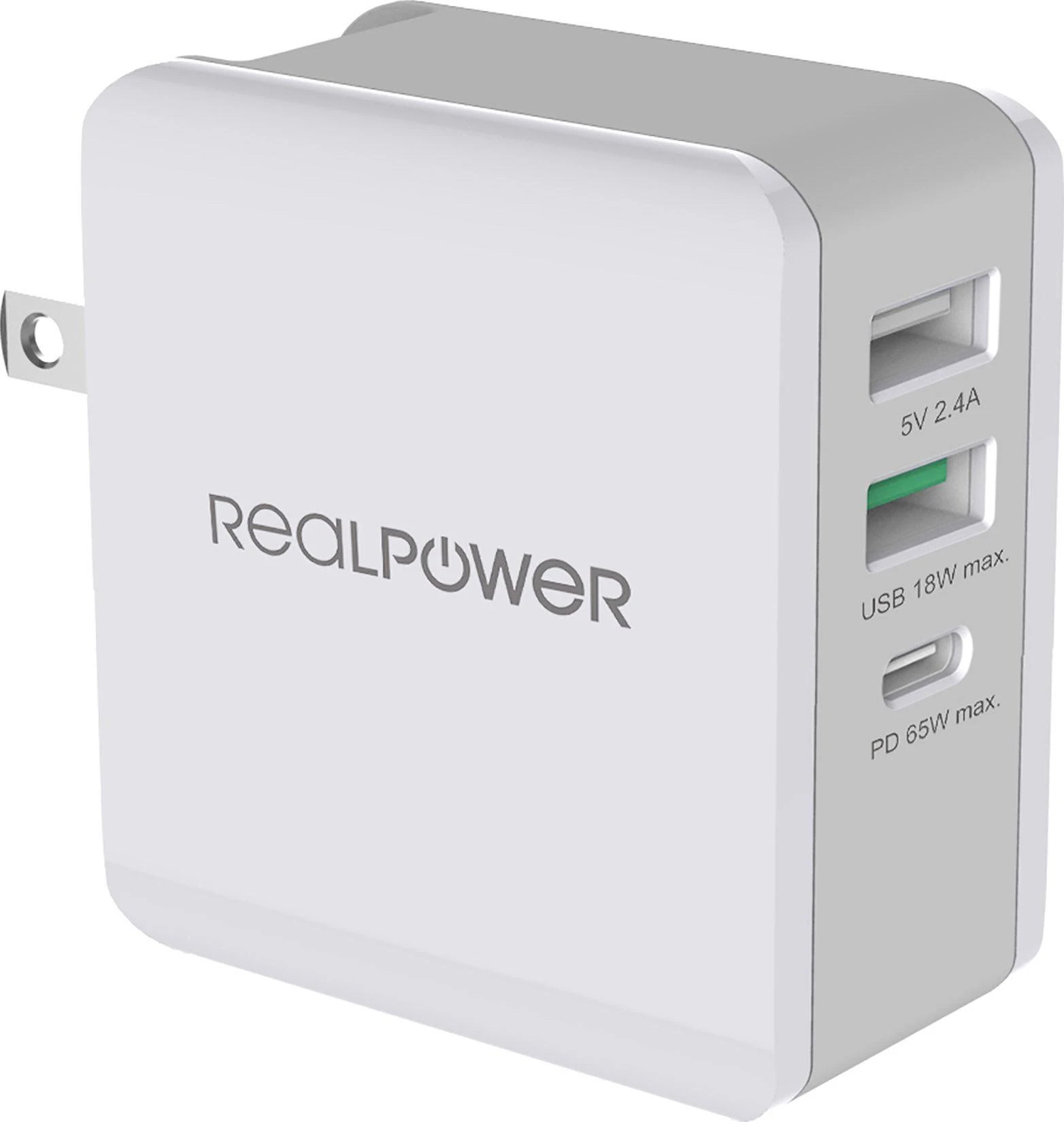 Carruzzo RealPower DeskCharge-65 Travel Universalus Pilka AC Vidaus