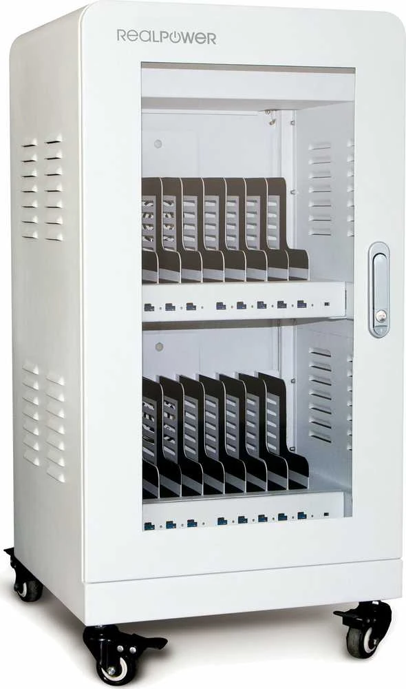 RealPower Powerstation 20 įkrovimo spintelė su ratukais