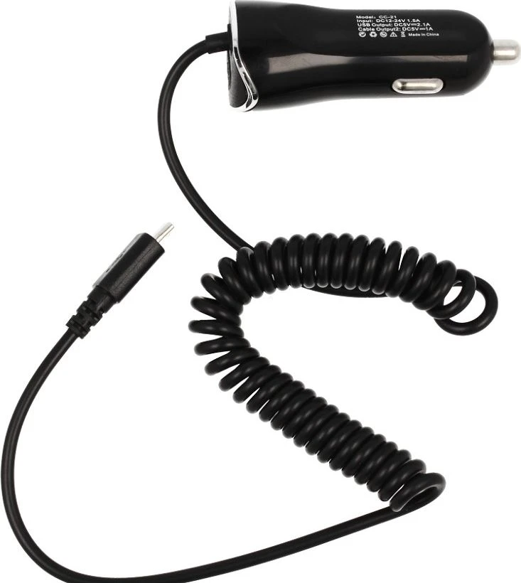 Įkroviklis Revers Įkroviklis samochodowa Reverse CC-21 2,1A MICRO+USB juoda