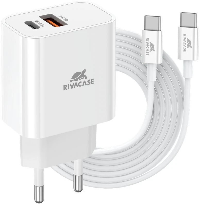 Įkroviklis RivaCase MOBILE CHARGER WALL/Baltas PS4102 WD4 RIVACASE