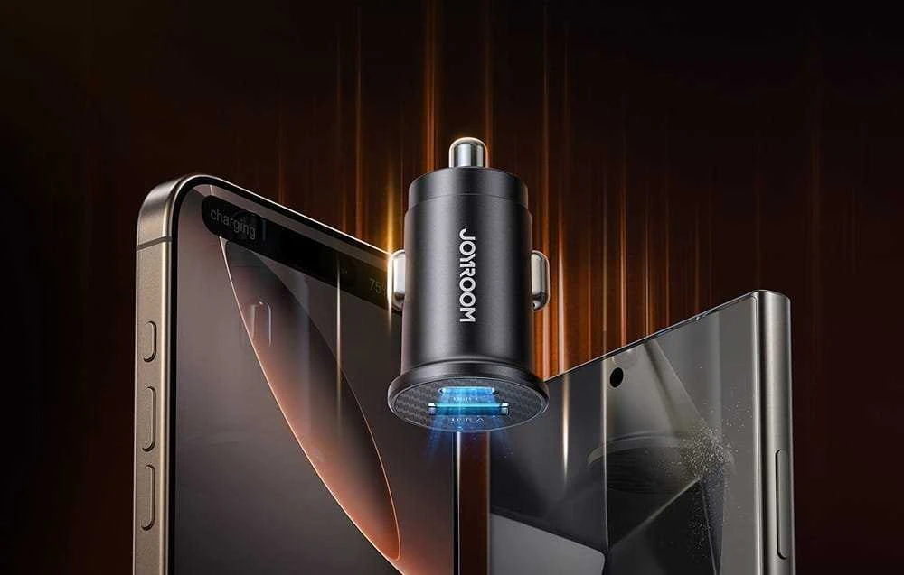 Automobilinis įkroviklis Joyroom JR-CCN16 USB-A/USB-C 15W juodas