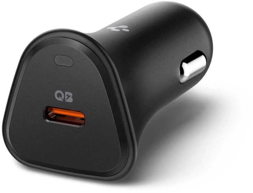 Juodas 30W 1xUSB-C automobilinis įkroviklis „Spigen Essential EV301”