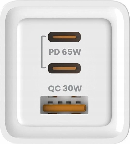 Savio Įkroviklis jungiama į tinklą 65W GaN LA-07 su kablem USB-A-USB typ C 1m, balta