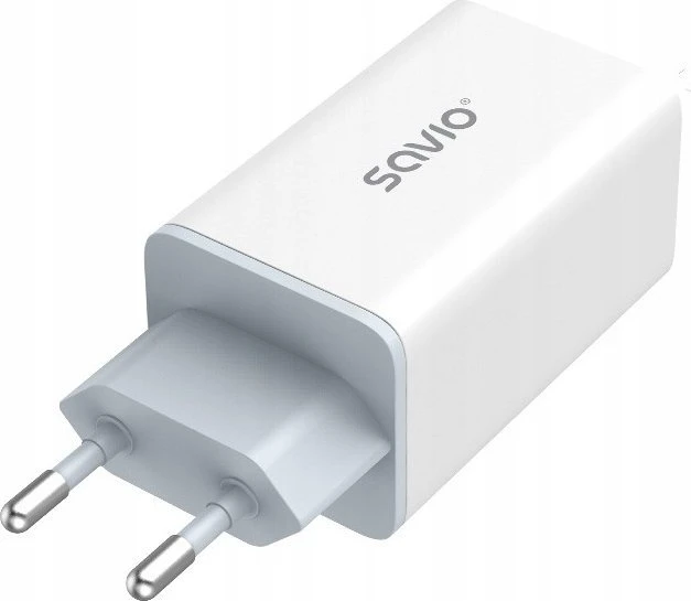 Savio Įkroviklis jungiama į tinklą 65W GaN LA-07 su kablem USB-A-USB typ C 1m, balta