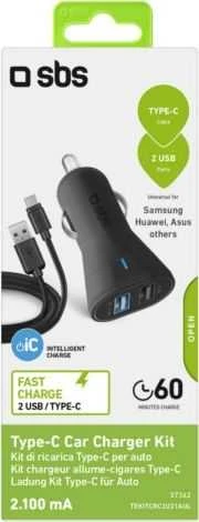 Įkroviklis SBS Mobile 2x USB-A 2.1 A (TEKITCRC2U21AUL)