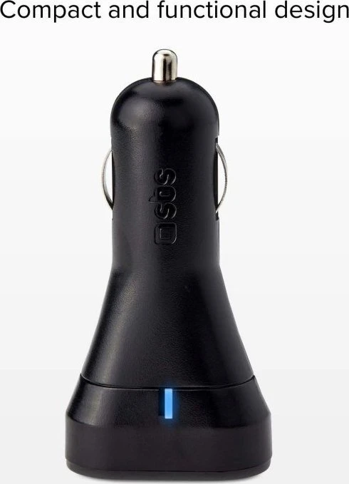 Automobilinis įkroviklis 3100mAh Type-C USB 2.1A by SBS Juodas