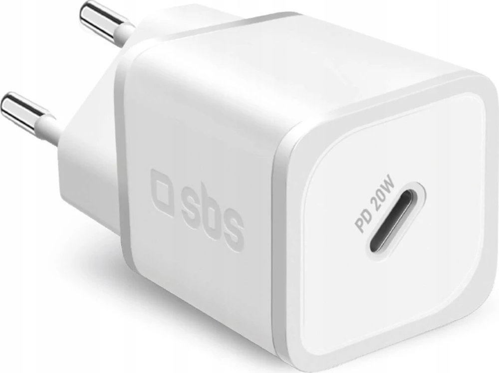 Kelioninis įkroviklis PD 20W Type C, 20W USB By SBS Baltas