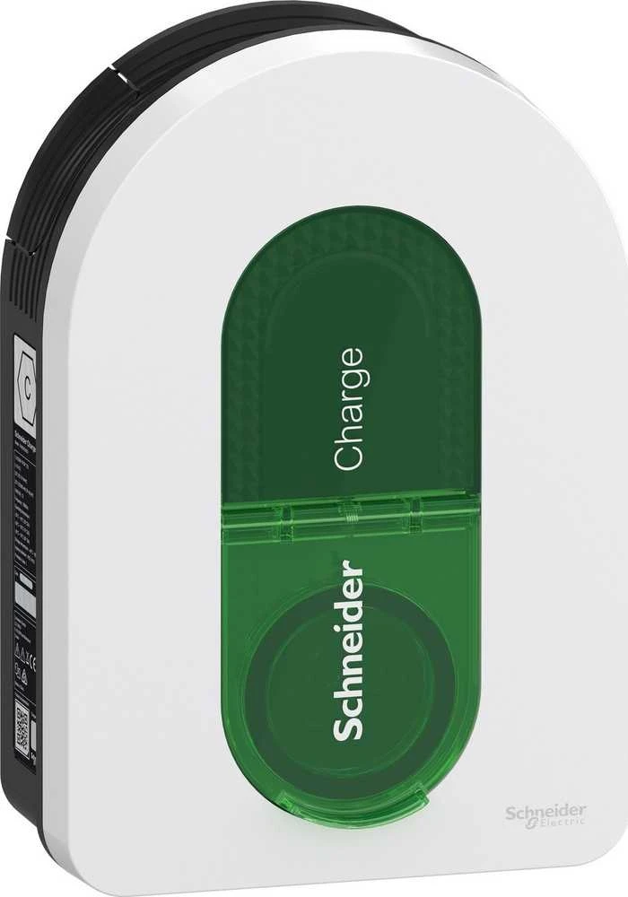 Schneider Electric įkrovimo stotelė su žaliu dangteliu