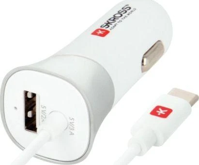 SKROSS DC29C USB automobilinis įkroviklis ir C tipo įkrovimo automobilinis adapteris