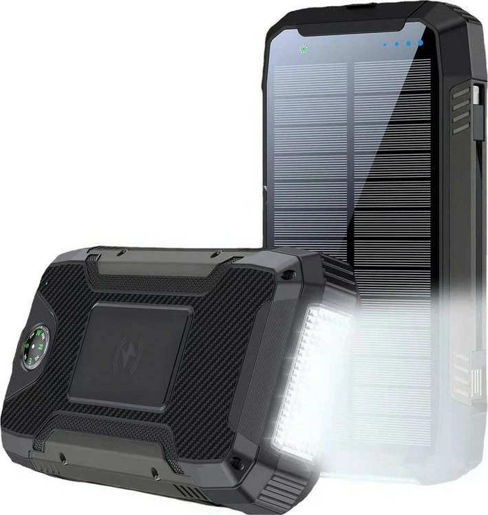 PowerNeed S20000Q mobiliųjų įrenginių įkroviklis Universalus Juodas Lightning, Solar, USB Belaidis įkrovimas Greitas įkrovimas Lauke