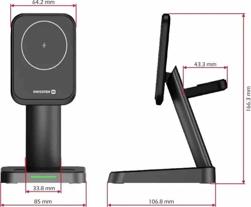 Swissten Įkroviklis Sourcing 3in1 MagStick Bezprzewodowa 22.5 W