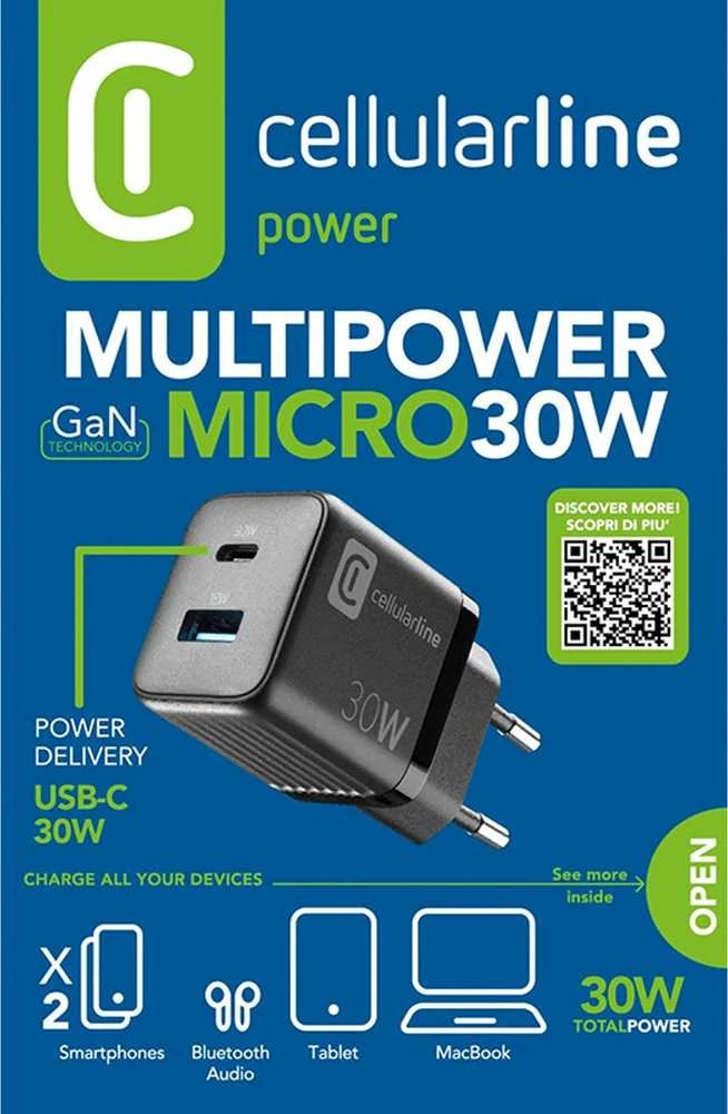 Cellularline Multipower Micro 30W įkroviklio pakuotės reklama