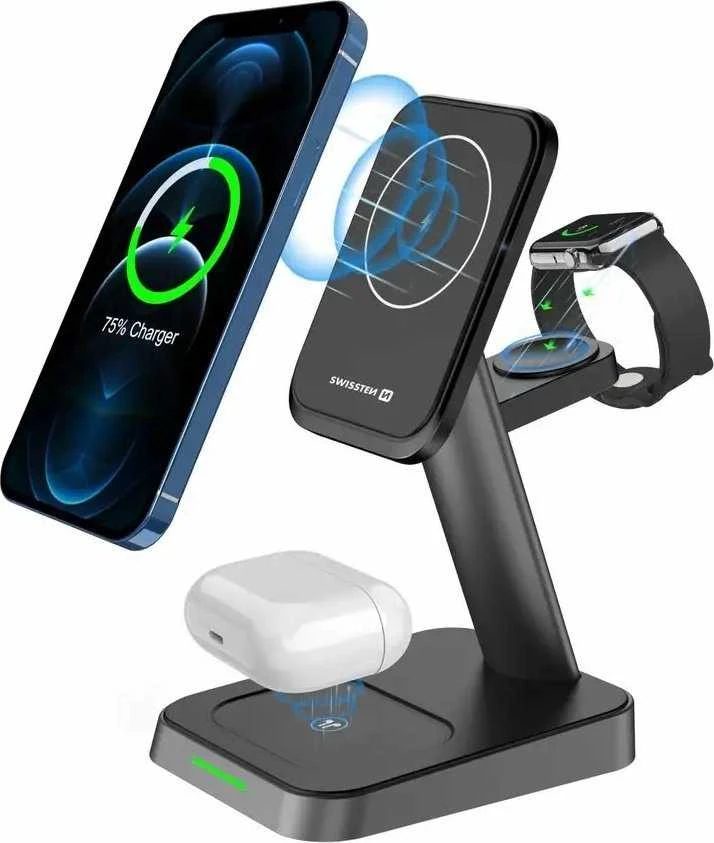 Swissten Įkroviklis Sourcing 3in1 MagStick Bezprzewodowa 22.5 W