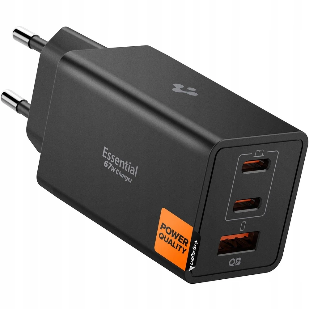 Įkroviklis Spigen Essential 67W Wall Charger EE673EU, juodas