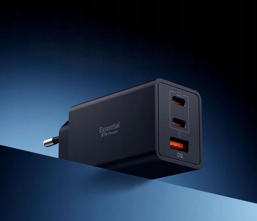 Įkroviklis Spigen Essential 67W Wall Charger EE673EU, juodas