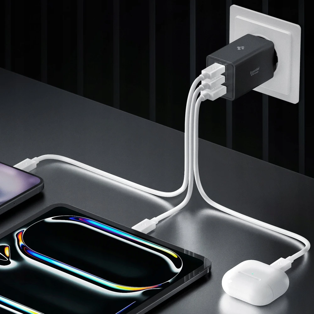 Įkroviklis Spigen Essential 67W Wall Charger EE673EU, juodas