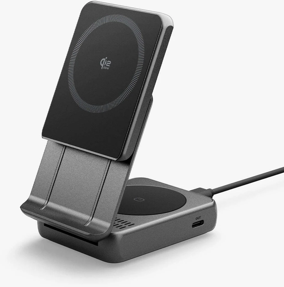 Įkroviklis Spigen Essential MagSafe 2-in-1+C Wireless Charger EF302MOQ, juodas