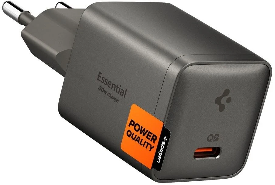 Spigen EE301EU-GAN ESSENTIAL 1 prievado tinklo įkroviklis 30W GUNMETAL