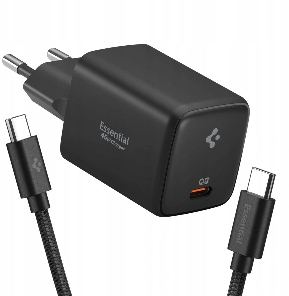 Spigen EE451EU Essential USB-C 45W Wall Charger - Juodas