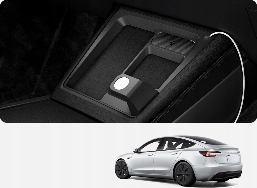 Spigen Tesla 3 viename belaidžio įkrovimo laikiklis, juodas - Tesla Model 3 2024