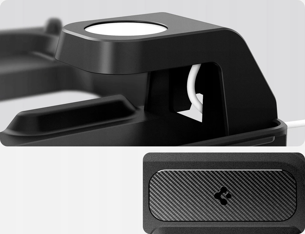 Spigen Tesla 3 viename belaidžio įkrovimo laikiklis, juodas - Tesla Model 3 2024