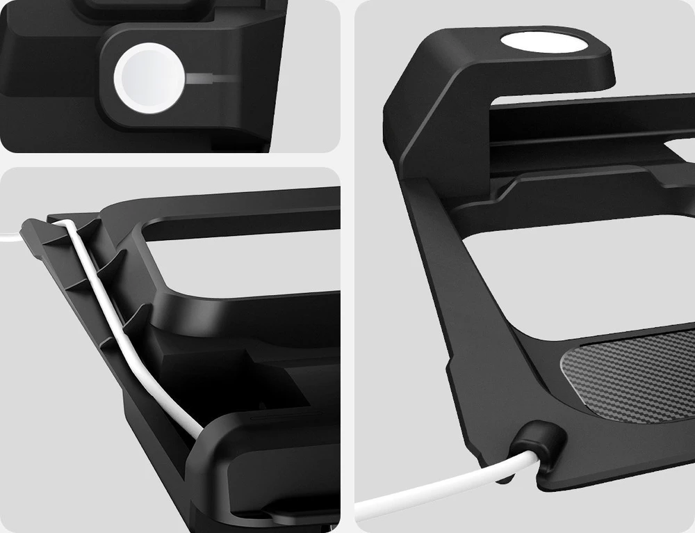 Spigen Tesla 3 viename belaidžio įkrovimo laikiklis, juodas - Tesla Model 3 2024