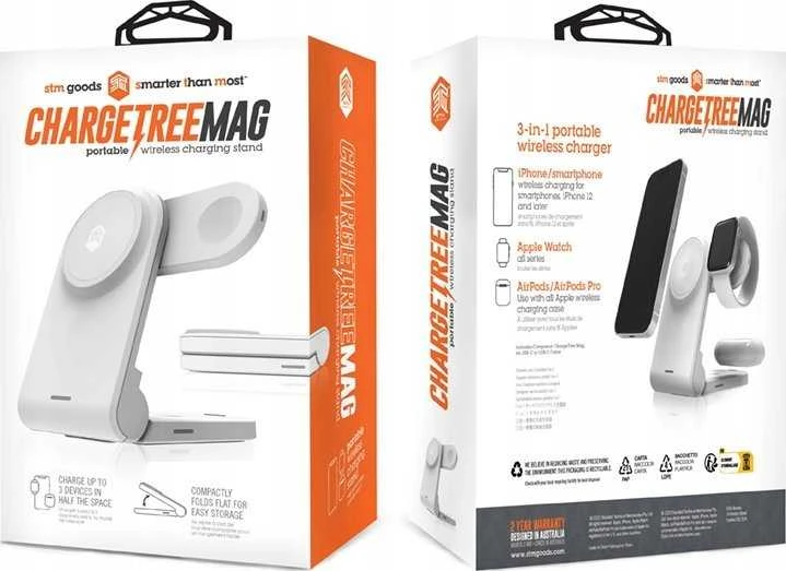 STM ChargeTree MAG - 3-in-1 mobile belaidis įkroviklis su MagSafe baltos spalvos