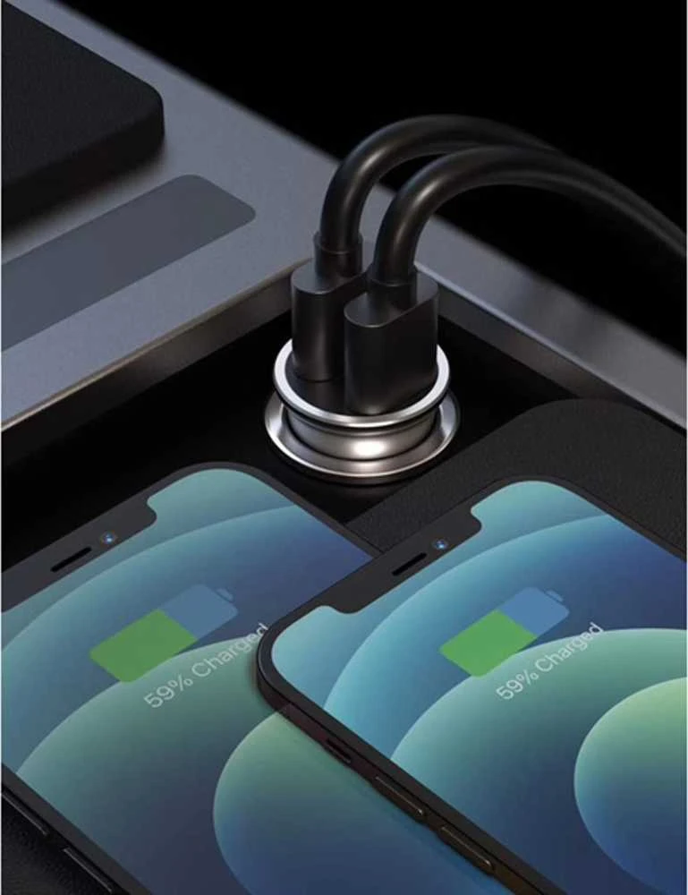 Swissten Metal Premium automobilinis įkroviklis 2 x USB / 4.8A