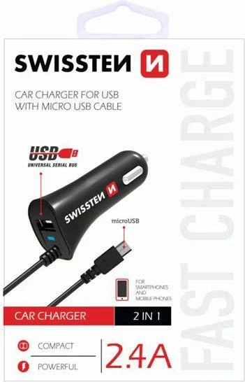 Įkroviklis Swissten Vientisas 1x USB-A 2.4 A (20111000)