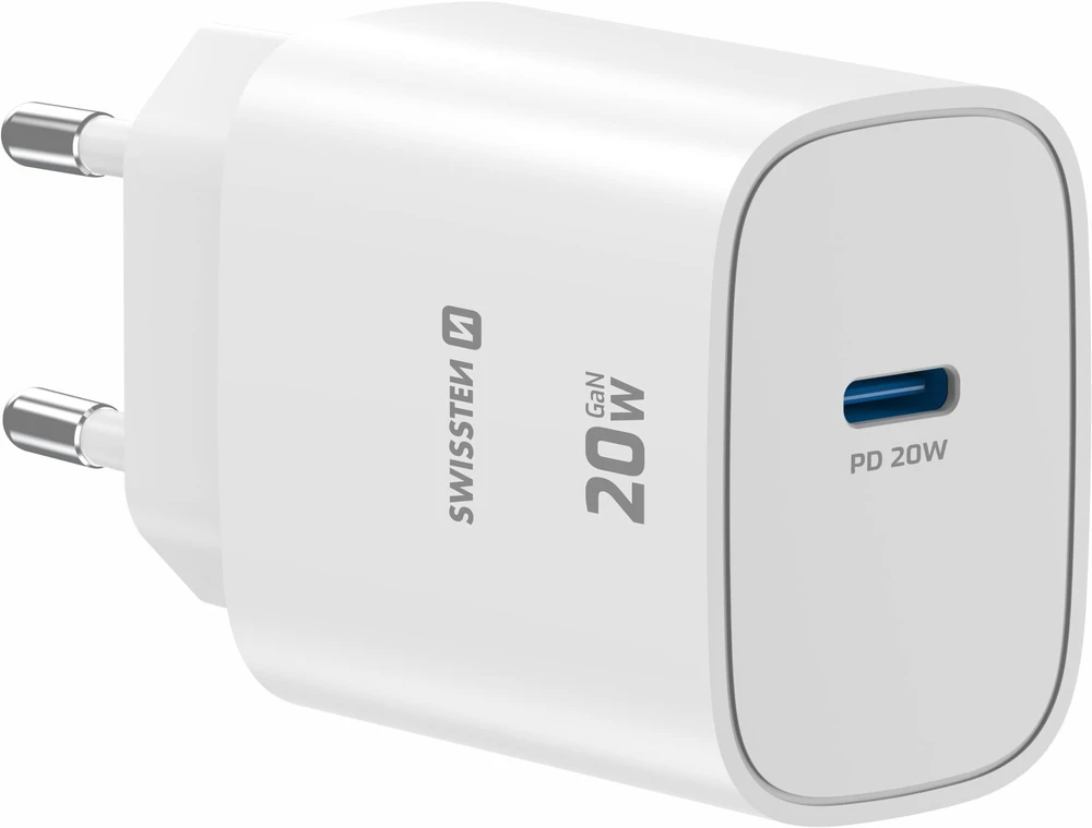 Įkroviklis Swissten SWISSTEN tinklo adapteris EDGE GaN 20W, 1 prievadas, 1x USB-C