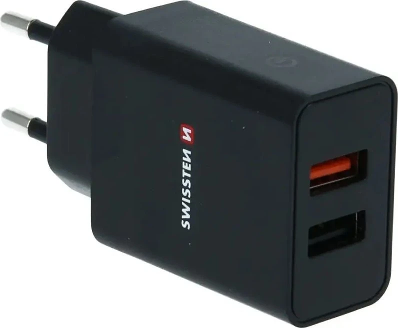 Įkroviklis Swissten SW-2XUSB-QC-ECO-23W-BK Podróżna 3x USB-A 23 W (22060200ECO*)